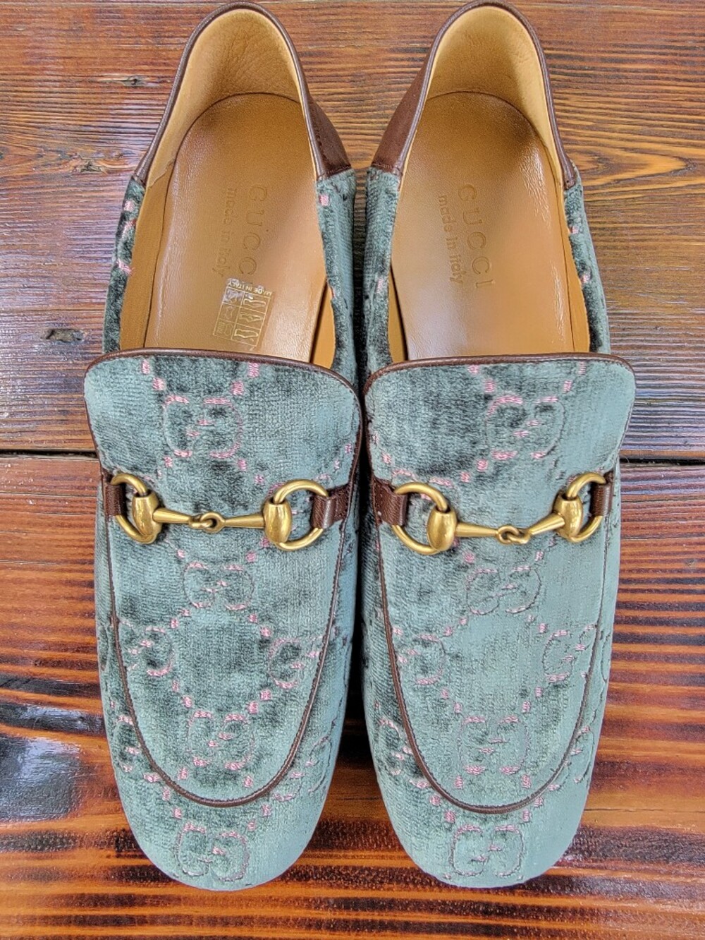 Gucci GG Velvet Horsebit Loafers Quentin Mens Size 8 1/2